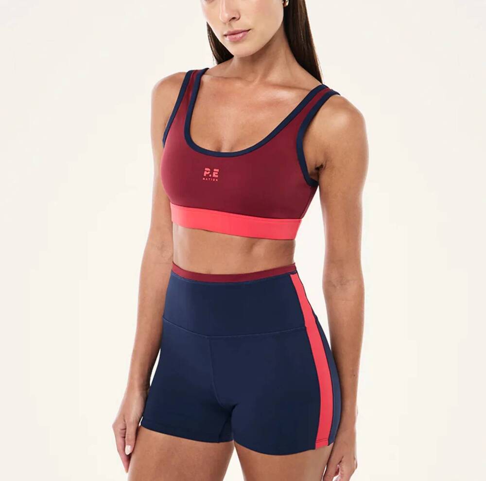 NEW P.E. NATION pursuit sports bra in cabernet